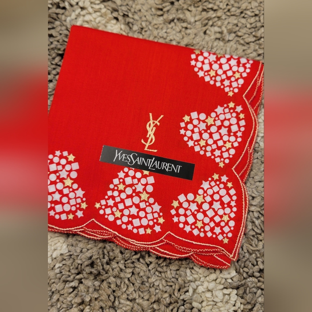 YSL handkerchief bandana hearts yves saint laurent